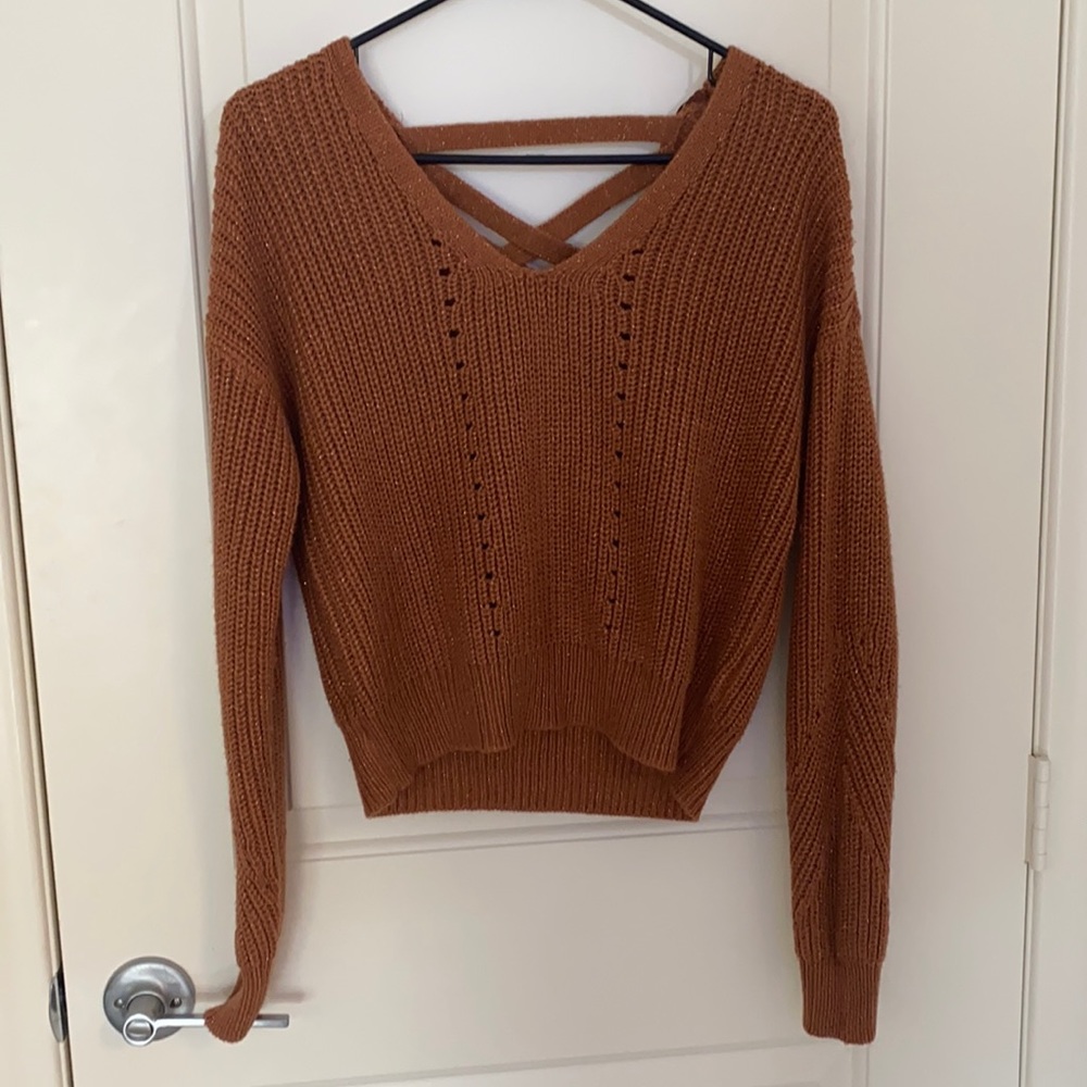 Aeropostale: Burnt Orange Sparkled Sweater